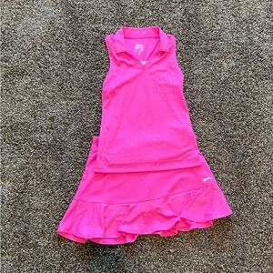 Slazenger Pink Golf Polo and matching  skirt with Silver Dots